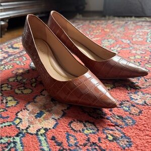 Sophisticated Brown Leather Stiletto Heels